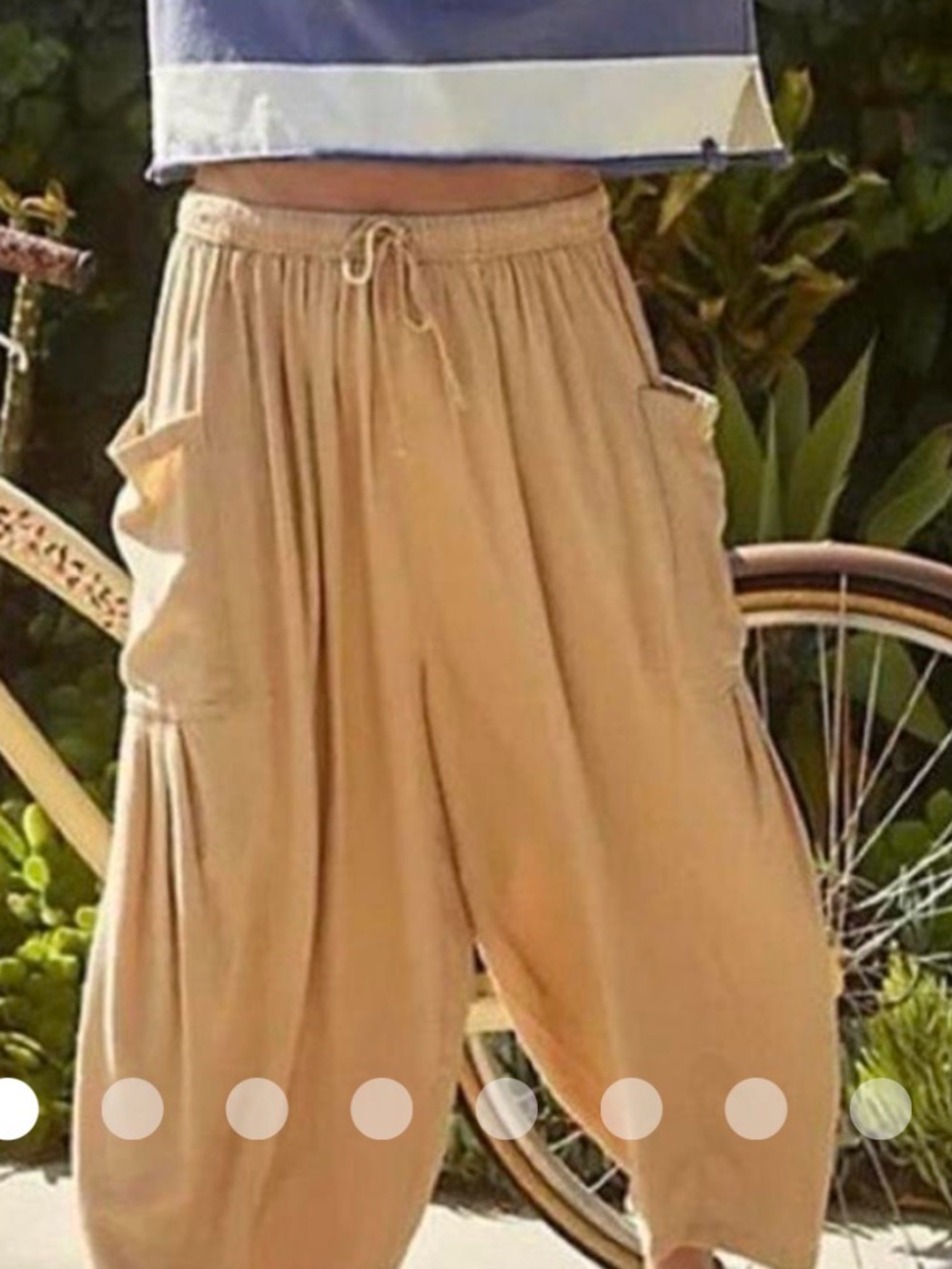 Free People Wide-Leg Drawstring Pants - Barrel style - Size Small NWT - Picture 2 of 5